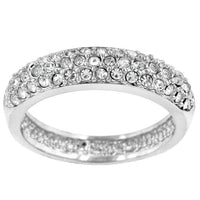 Thumbnail for Pave Crystal Silvertone Band Rings JGI   