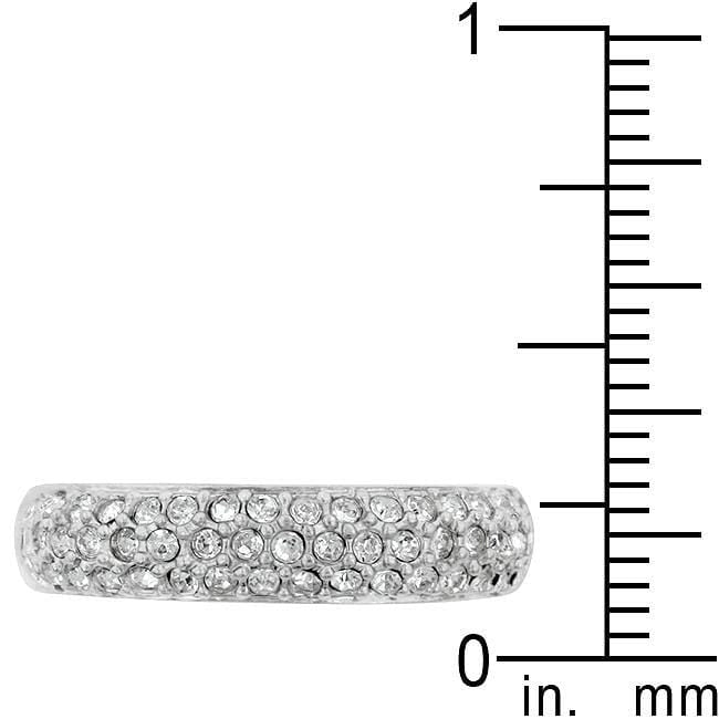 Pave Crystal Silvertone Band Rings JGI   