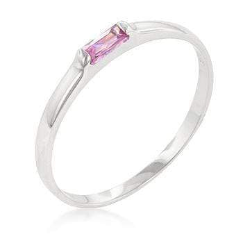 Pink Petite Solitaire Ring Rings JGI   