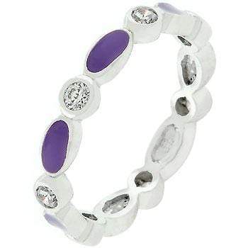 Purple Link Enamel Stacker Ring Rings JGI   