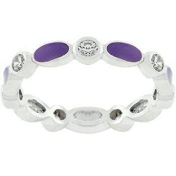 Purple Link Enamel Stacker Ring Rings JGI   