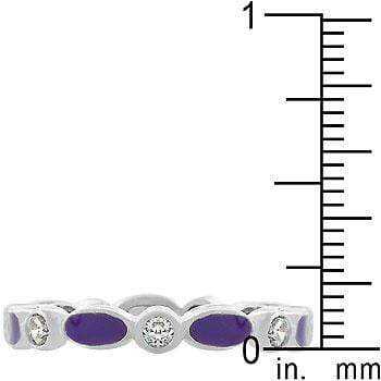 Purple Link Enamel Stacker Ring Rings JGI   