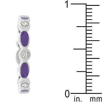 Purple Link Enamel Stacker Ring Rings JGI   