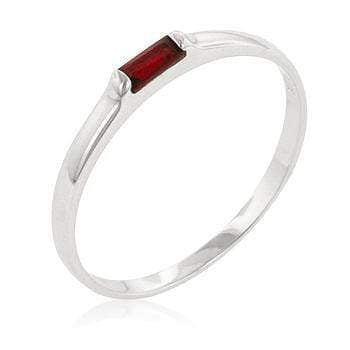 Red Petite Solitaire Ring Rings JGI   