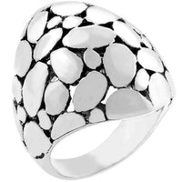 Thumbnail for Rhodium Plated Cobblestone Ring Rings JGI   