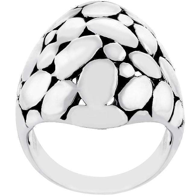 Rhodium Plated Cobblestone Ring Rings JGI   