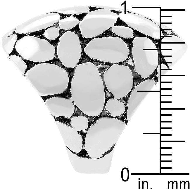 Rhodium Plated Cobblestone Ring Rings JGI   