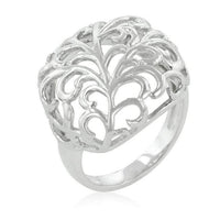 Thumbnail for Rhodium Plated Finish Floral Filigree Ring Rings JGI   