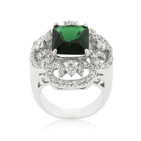 Thumbnail for Rhodium Plated Green Cocktail Ring Rings JGI   
