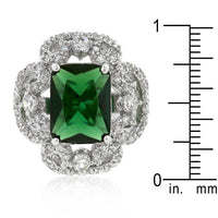 Thumbnail for Rhodium Plated Green Cocktail Ring Rings JGI   