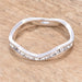Rhodium Plated Petite Wavy Channel Set Crystal Stackable Ring Rings JGI   