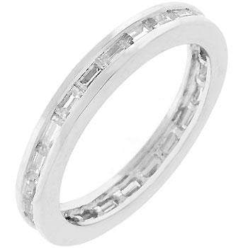 Rhodium Plated White Eternity Ring Rings JGI   