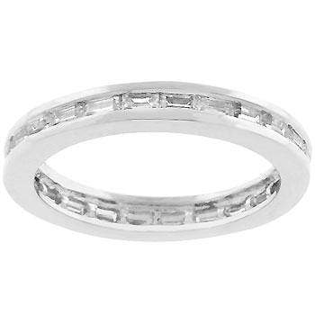 Rhodium Plated White Eternity Ring Rings JGI   