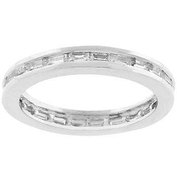 Rhodium Plated White Eternity Ring Rings JGI   