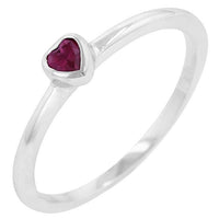 Thumbnail for Ruby Red Heart Solitaire Ring Rings JGI   