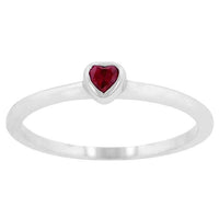 Thumbnail for Ruby Red Heart Solitaire Ring Rings JGI   