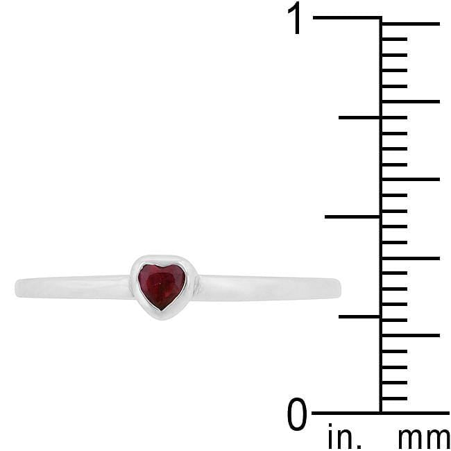 Ruby Red Heart Solitaire Ring Rings JGI   