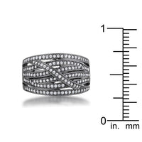 Thumbnail for Shirah 0.75ct CZ Hematite Wide Statement Ring Rings JGI   