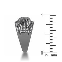 Thumbnail for Shirah 0.75ct CZ Hematite Wide Statement Ring Rings JGI   