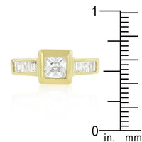 Thumbnail for Simple Golden Square Bezel Cubic Zirconia Ring Rings JGI   