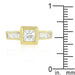 Simple Golden Square Bezel Cubic Zirconia Ring Rings JGI   