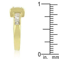 Thumbnail for Simple Golden Square Bezel Cubic Zirconia Ring Rings JGI   