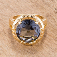 Thumbnail for Smokey Cubic Zirconia Organic Ring Rings JGI   