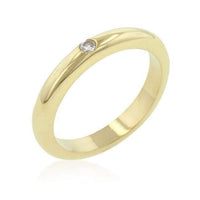 Thumbnail for Solitaire Cubic Zirconia Golden Wedding Band Rings JGI   