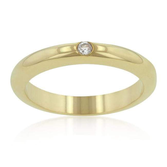 Solitaire Cubic Zirconia Golden Wedding Band Rings JGI   