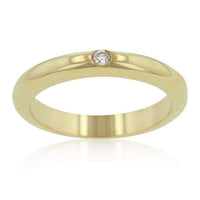 Thumbnail for Solitaire Cubic Zirconia Golden Wedding Band Rings JGI   