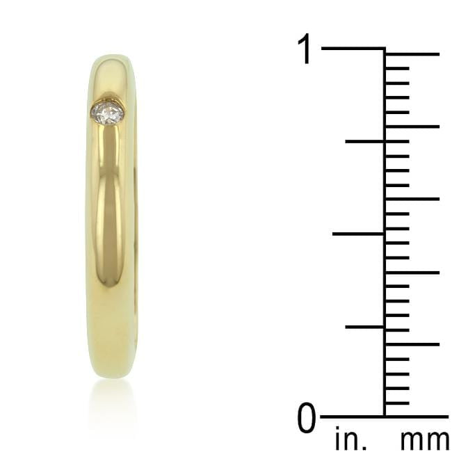 Solitaire Cubic Zirconia Golden Wedding Band Rings JGI   