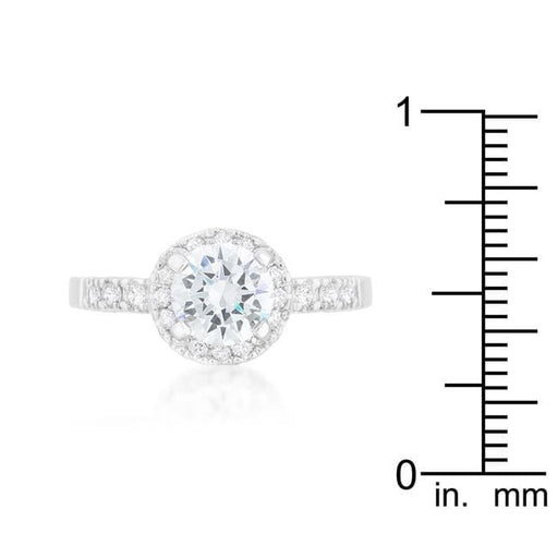 Round CZ Engagement Ring, The Isabella with Accent Diamonds Rings JGI   