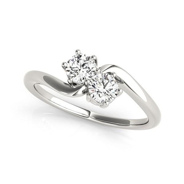 Solitaire Two Stone Diamond Ring in 14k White Gold (1/2 cttw) Rings Angelucci Jewelry   