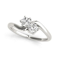Thumbnail for Solitaire Two Stone Diamond Ring in 14k White Gold (1/2 cttw) Rings Angelucci Jewelry   