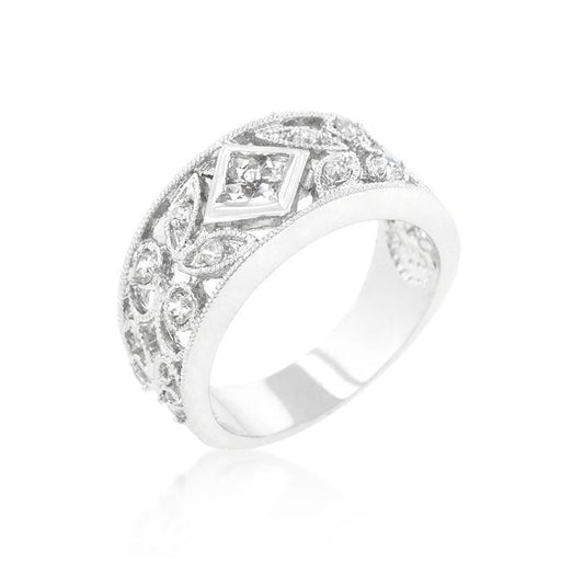 Spring Floral Cubic Zirconia Band Rings JGI   