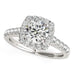 Square Shape Halo Diamond Engagement Ring in 14k White Gold (1 1/2 cttw) Rings Angelucci Jewelry   