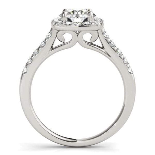 Square Shape Halo Diamond Engagement Ring in 14k White Gold (1 1/2 cttw) Rings Angelucci Jewelry   