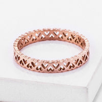 Thumbnail for Stainless Steel Rose Goldtone Eternity Hearts Ring Rings JGI   