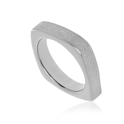 Sterling Silver Stardust Square Form Ring Rings Angelucci Jewelry   