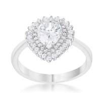 Thumbnail for Susan 1.65ct CZ Rhodium Vintage Pear Shaped Ring Rings JGI   