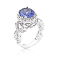 Thumbnail for Tanzanite Cubic Zirconia Cocktail Ring Rings JGI   
