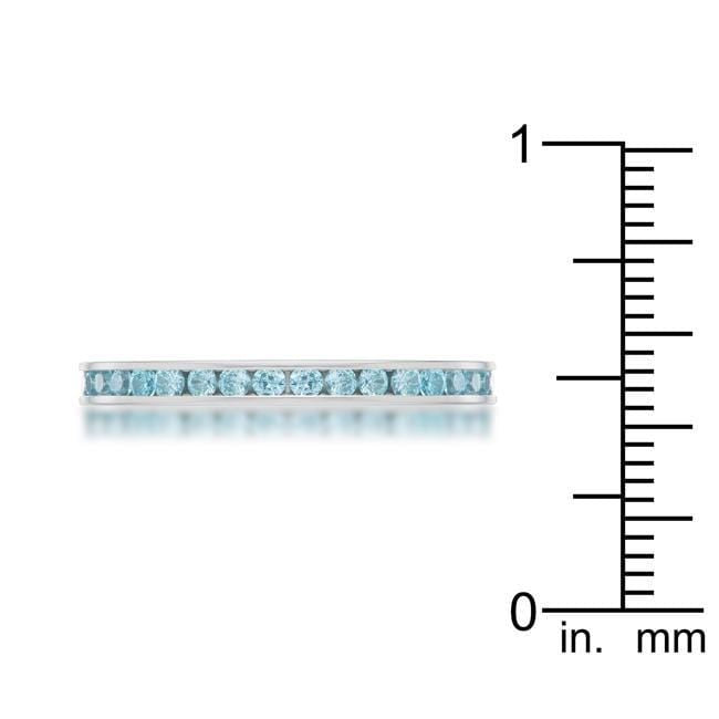Teresa 0.5ct Aqua CZ Stainless Steel Eternity Band Rings JGI   