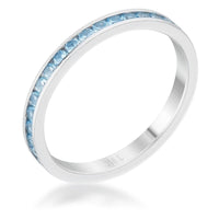 Thumbnail for Teresa 0.5ct Blue Topaz CZ Stainless Steel Eternity Band Rings JGI   