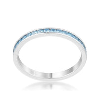 Thumbnail for Teresa 0.5ct Blue Topaz CZ Stainless Steel Eternity Band Rings JGI   