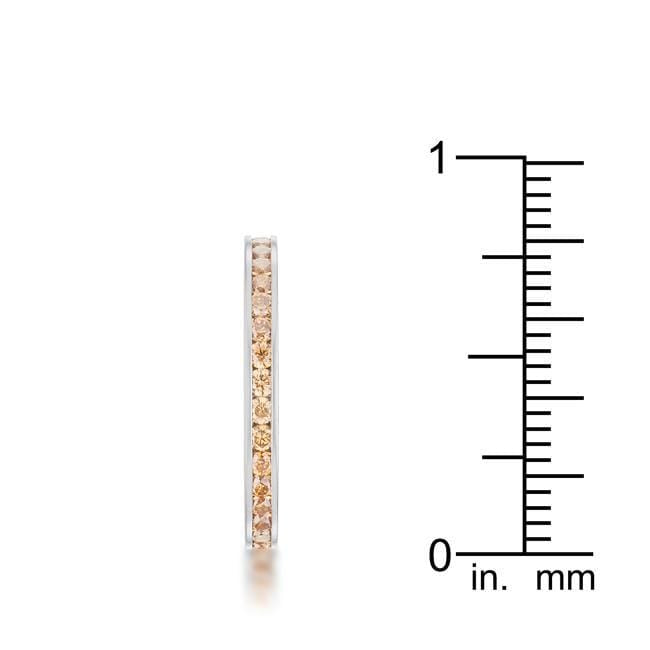 Teresa 0.5ct Champagne CZ Stainless Steel Eternity Band Rings JGI   