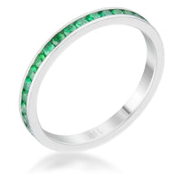 Thumbnail for Teresa 0.5ct Emerald CZ Stainless Steel Eternity Band Rings JGI   