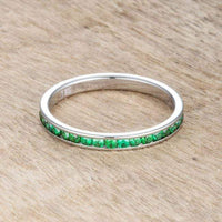 Thumbnail for Teresa 0.5ct Emerald CZ Stainless Steel Eternity Band Rings JGI   