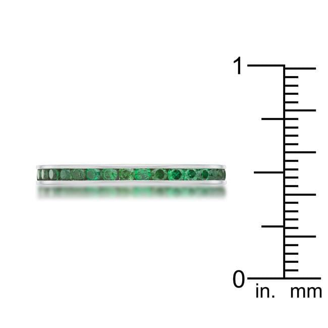 Teresa 0.5ct Emerald CZ Stainless Steel Eternity Band Rings JGI   