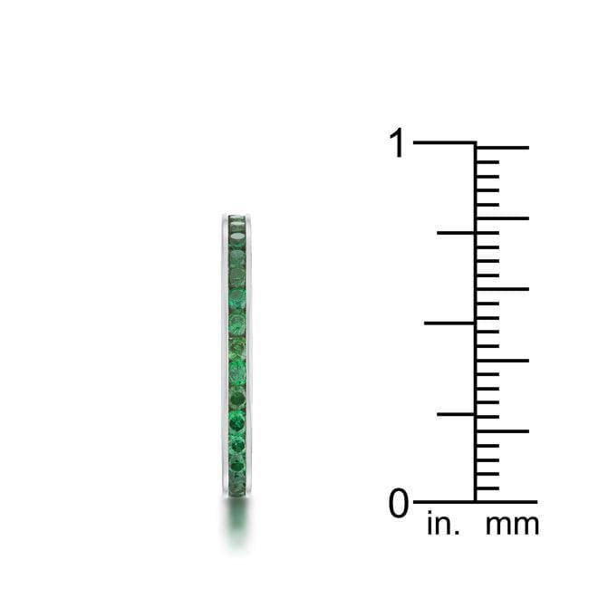 Teresa 0.5ct Emerald CZ Stainless Steel Eternity Band Rings JGI   