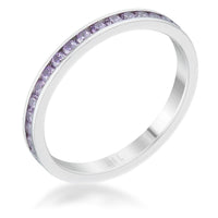 Thumbnail for Teresa 0.5ct Lavender CZ Stainless Steel Eternity Band Rings JGI   